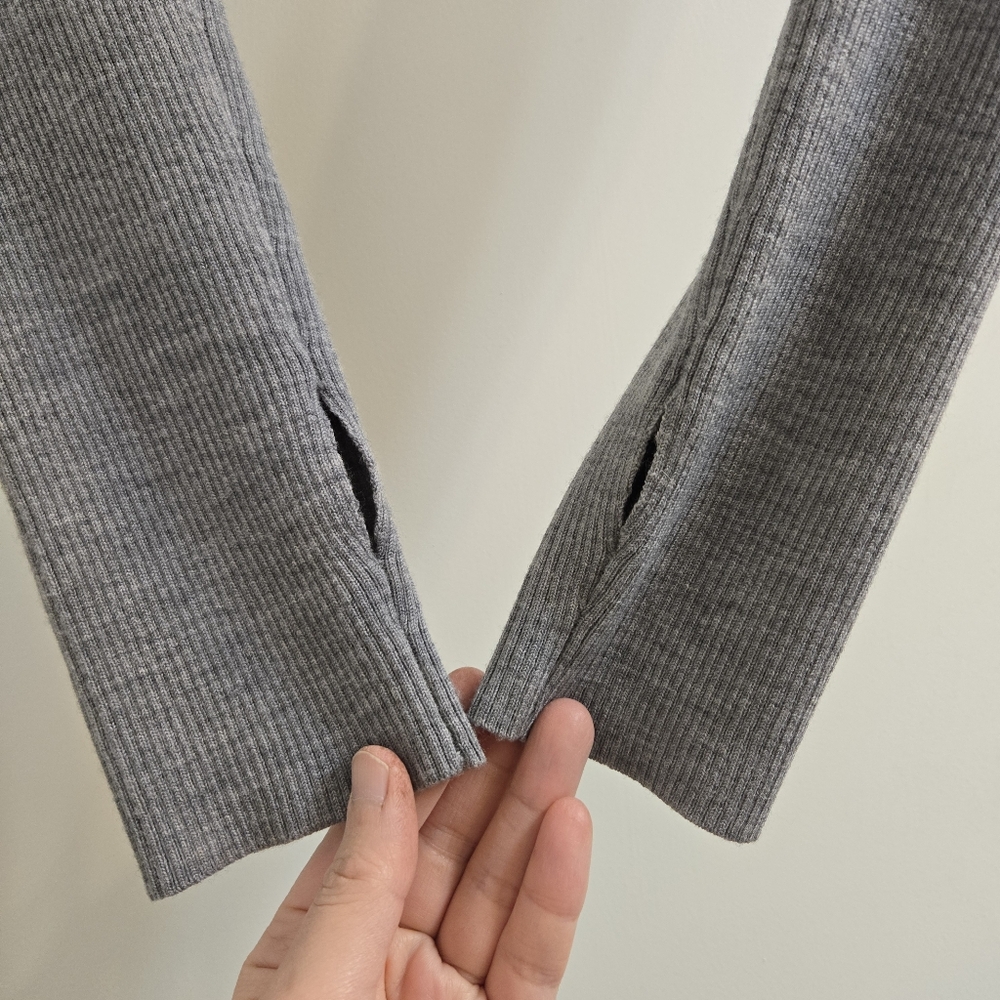 Dion Lee Gray Ribbed Knit Shrug Cardigan Bolero Sweater Sleeves - Picture 4 of 9